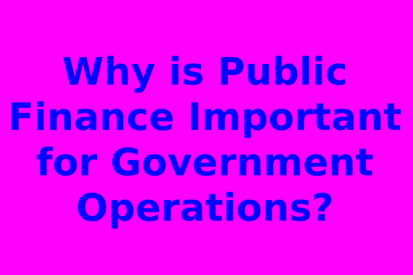 Why is Public Finance Important for Government Operations?