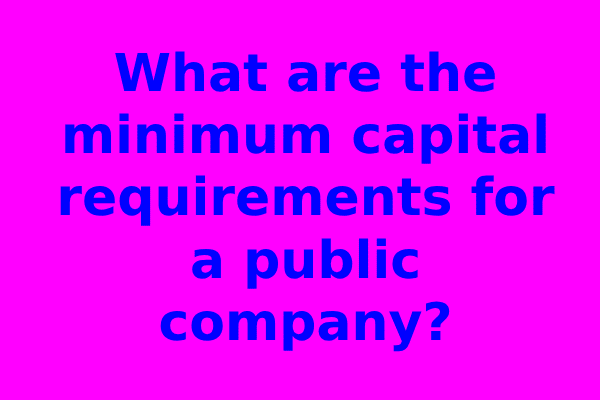 What are the minimum capital requirements for a public company?