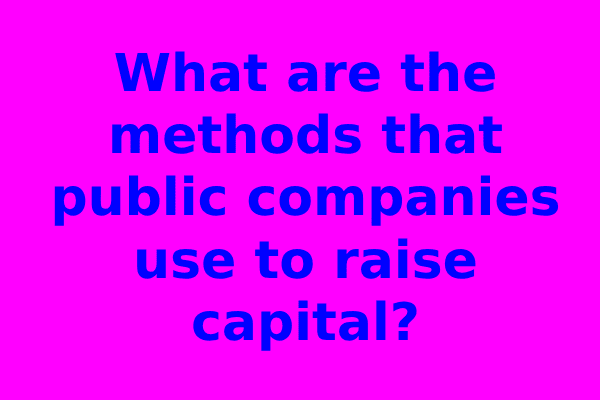 What are the methods that public companies use to raise capital?