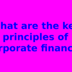 What are the key principles of corporate finance?